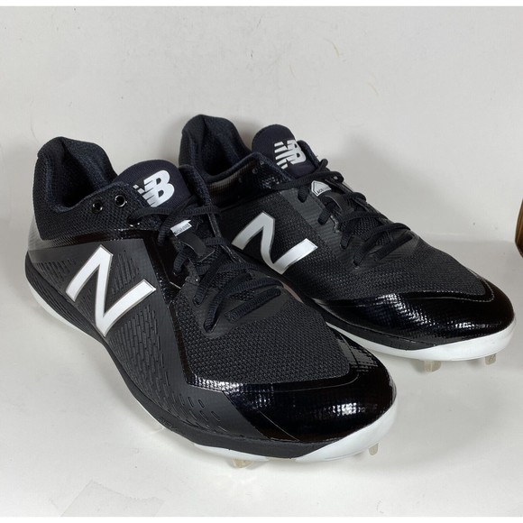 New Balance‎ Men\'s L4040 BK4 Black/White Metal Baseball Cleats Size 16 main image 10